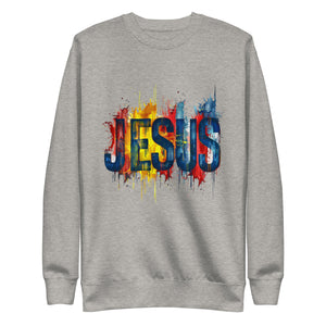 JESUS Colored Cotton Unisex Premium Sweatshirt